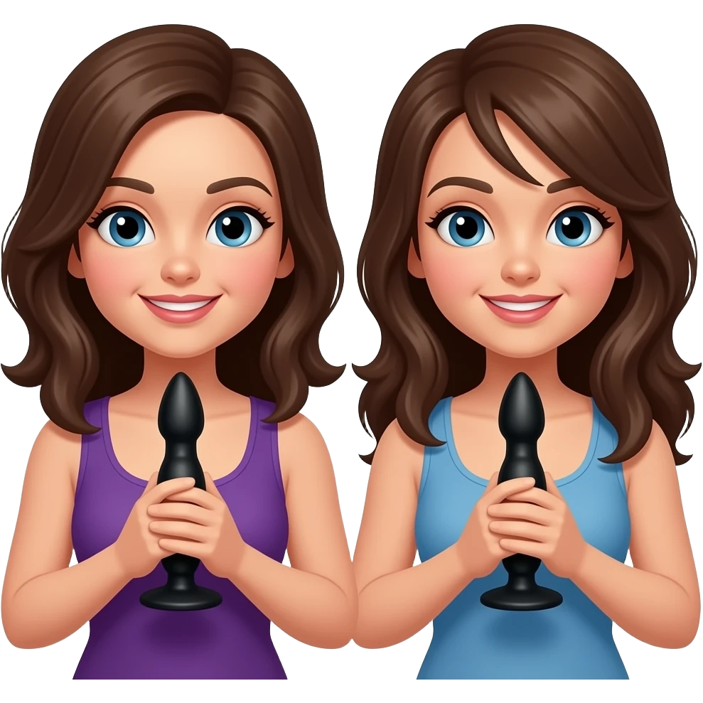 Women holding black dildo emoji