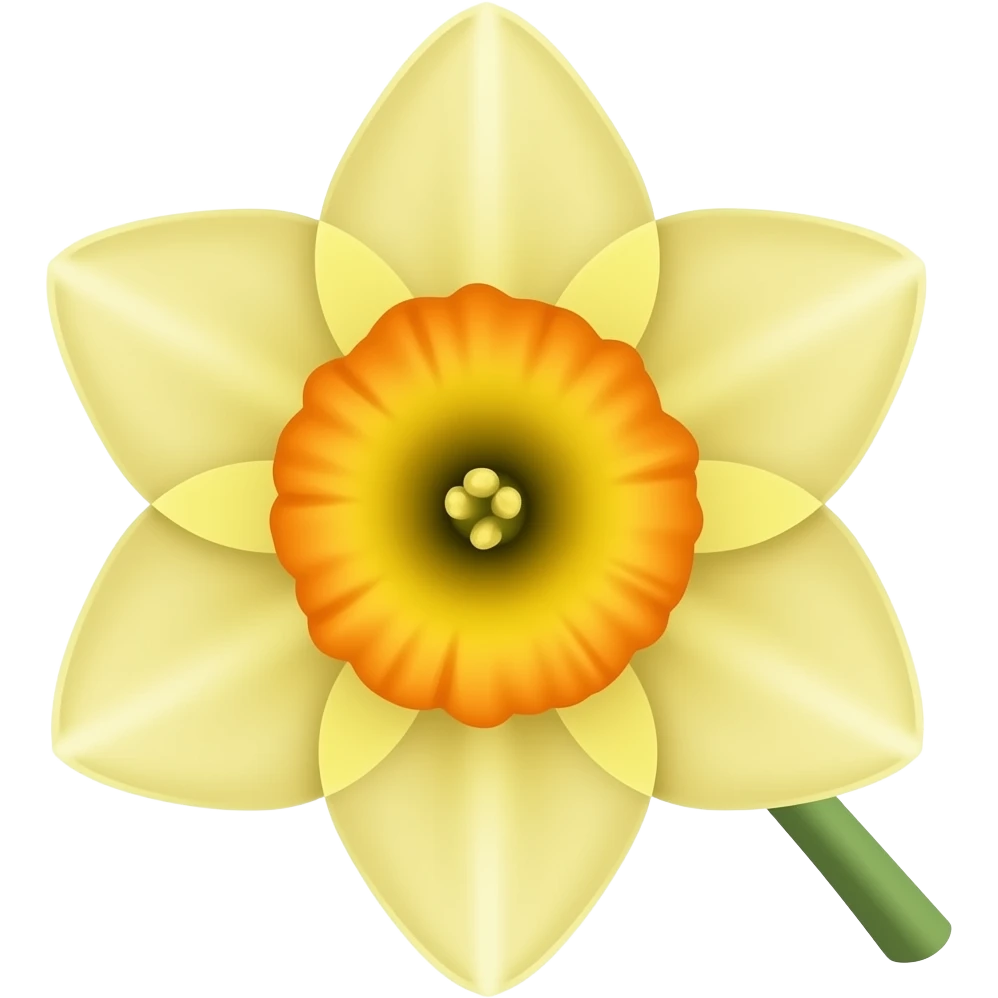 A daffodil with no stem or leaves. emoji