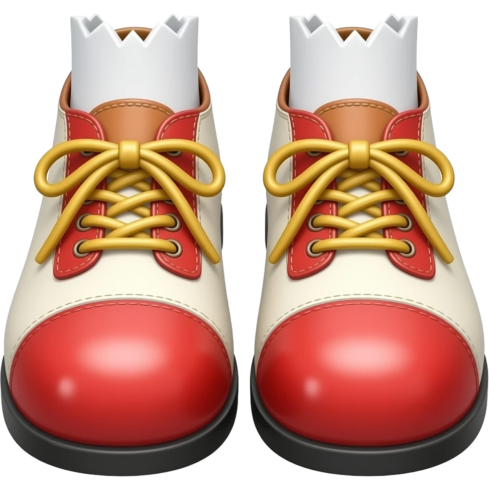 White toes with red toenails ripping of clown shoes emoji
