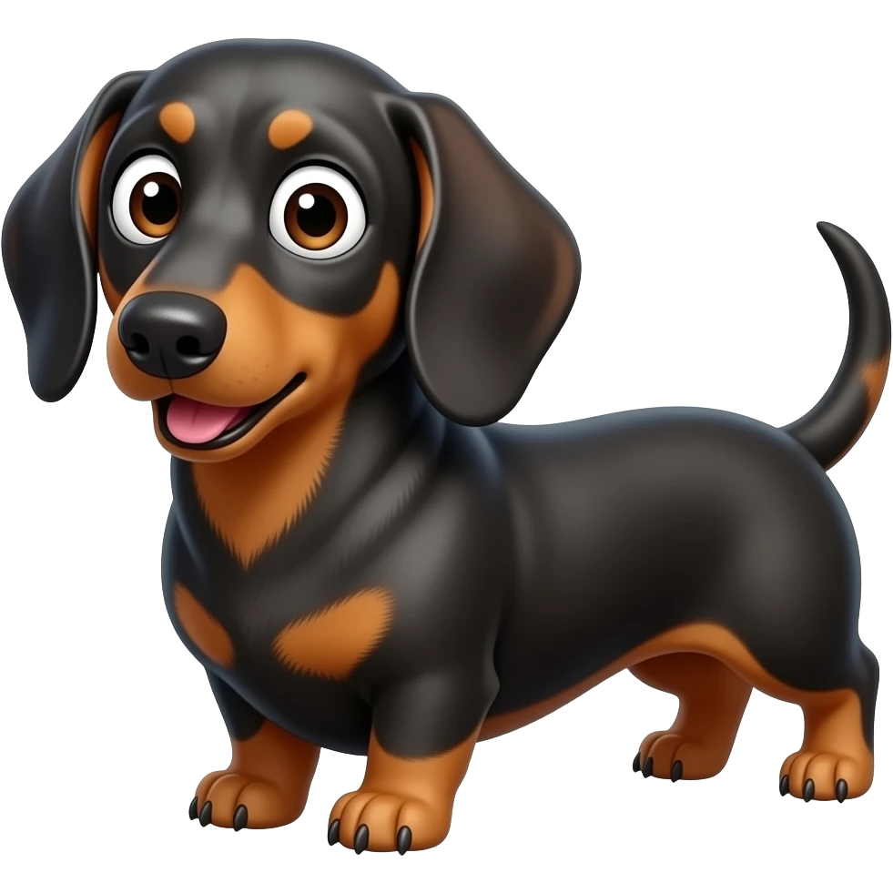 surprised dachshund wide eye full body emoji