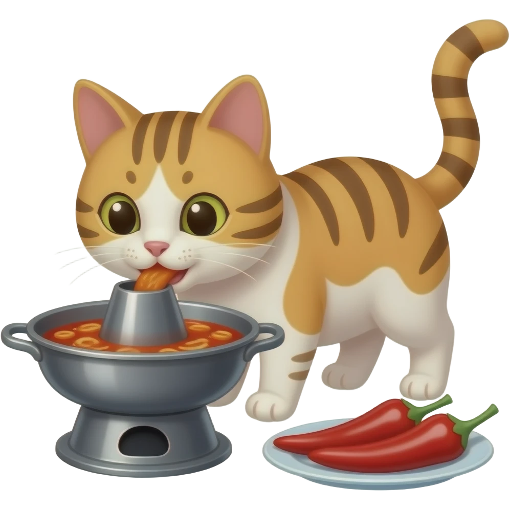 spicy hot pot chinese eating cat emoji