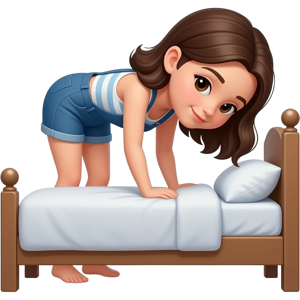 girl bent over bed emoji