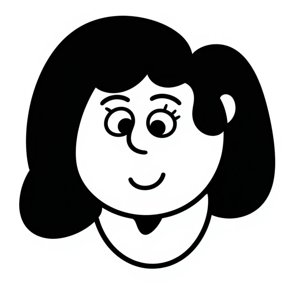 A human face with dark hair emoji