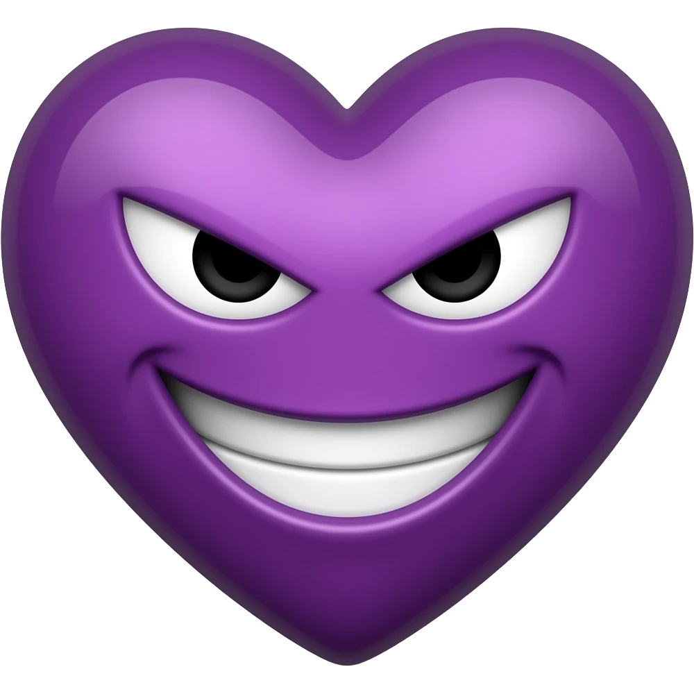 purple heart emoji with evil smile emoji