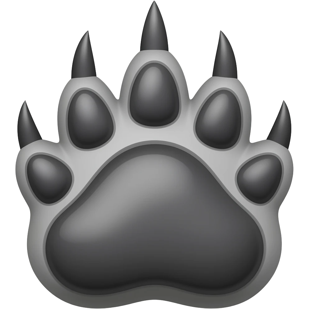 gray bear paw with menacingly sharp claws - NO BACKGROUND emoji