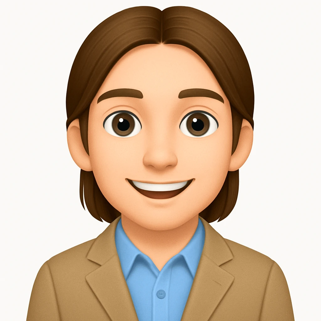 turn the second man in emoji style of the 1st image, match the facial features and get up emoji