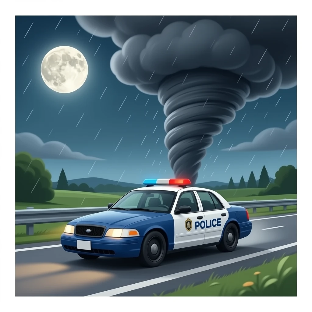 🚔🛣🌪🌑🌧 emoji