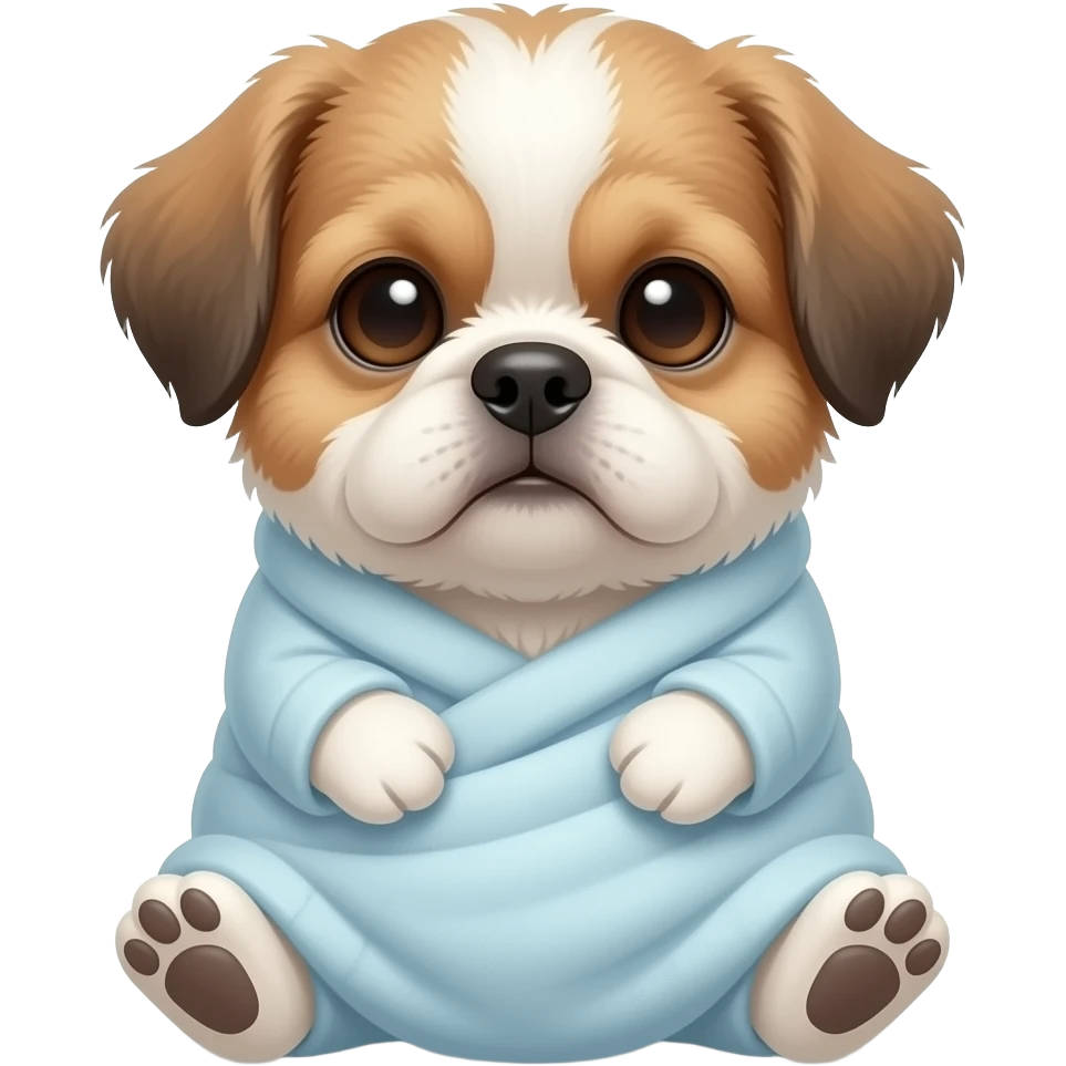 Shih Tzu swaddled like a baby emoji