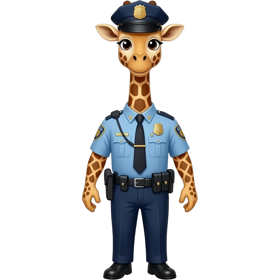 Make a giraffe with police uniform. emoji