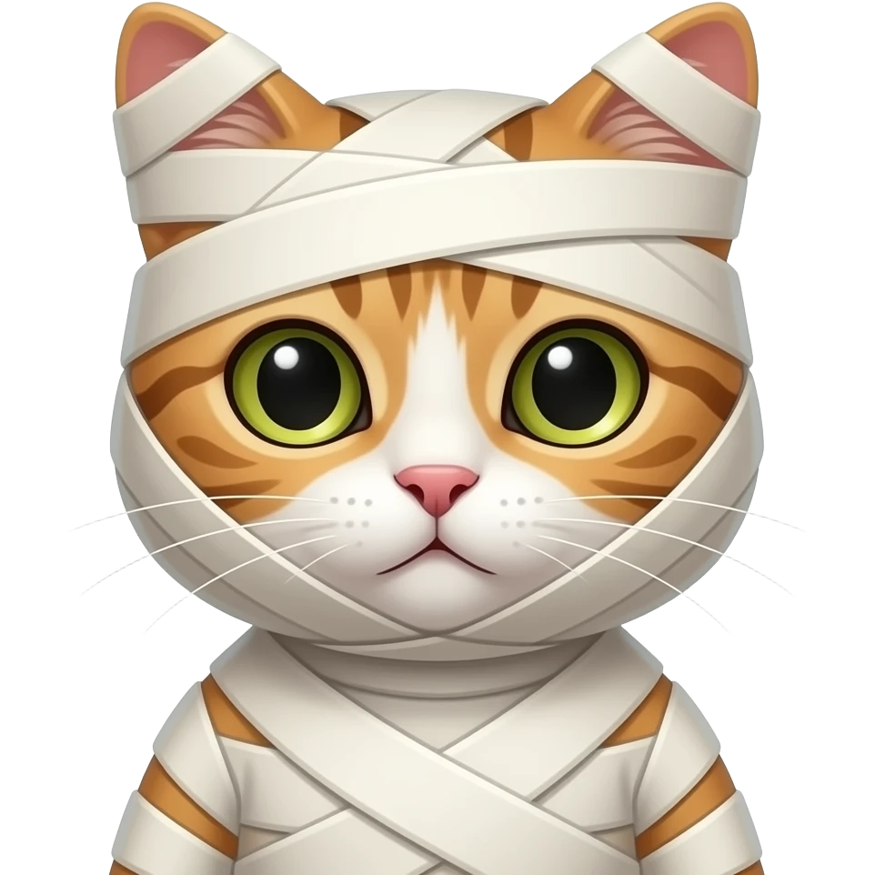 completely wrapped up mummified covered anthro cat emoji