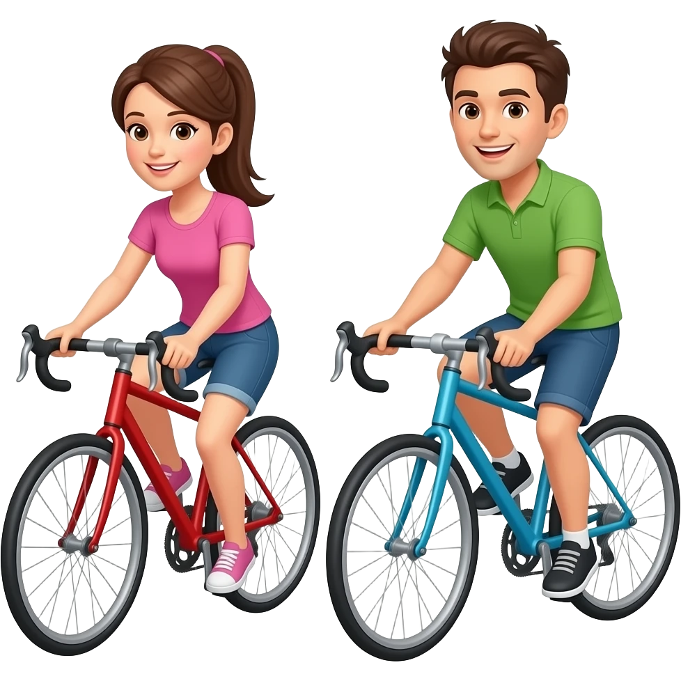 pareja en bicicleta cada uno con su propia bicicleta emoji