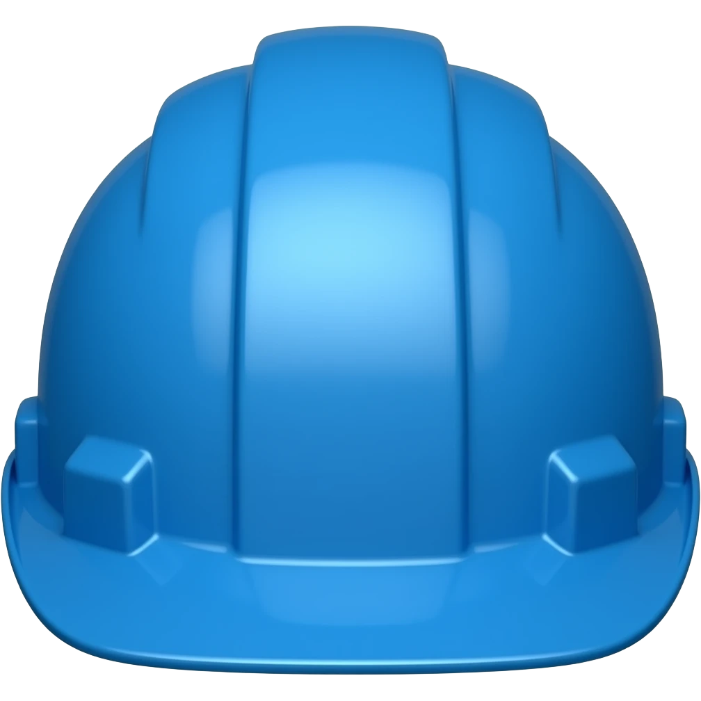 worker helmet front view in vibrant blue color emoji