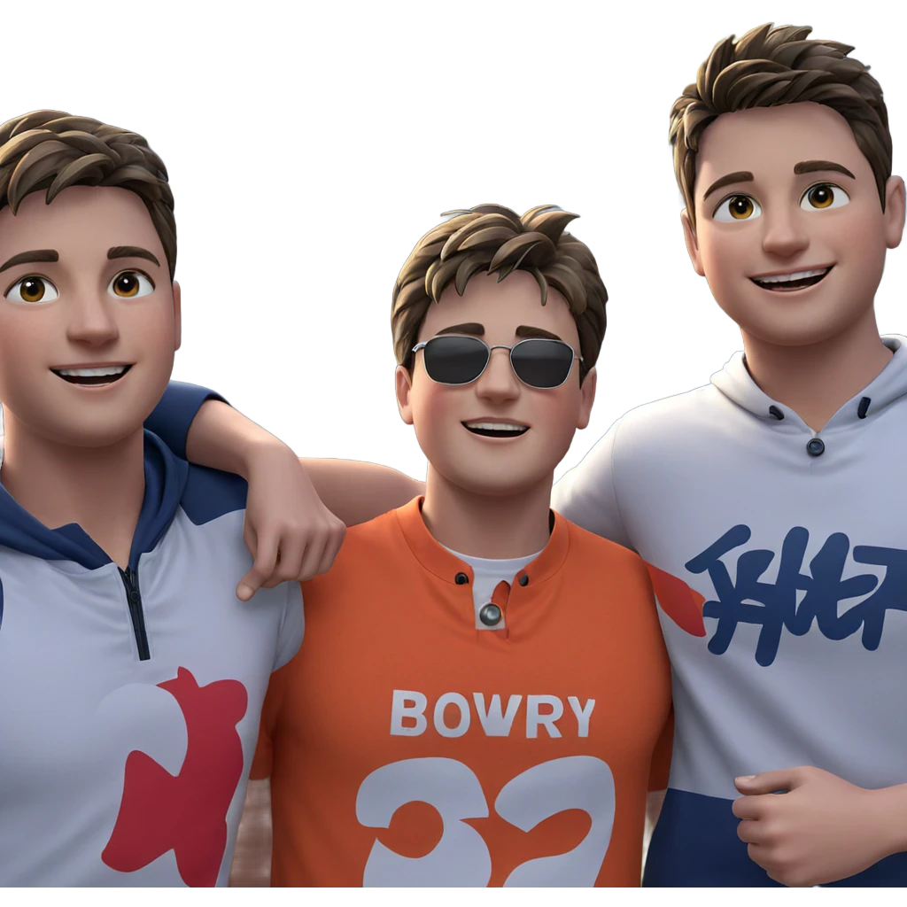 happy boys in outdoor setting emoji