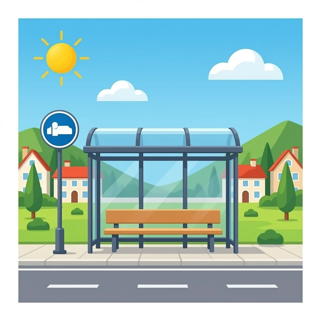 bus stop town emoji