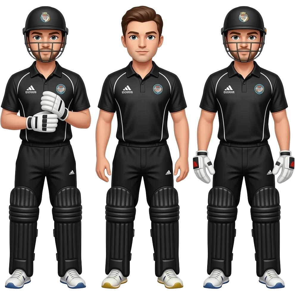 wicket keeper in squad pose in black dress jersy No need wickets emoji