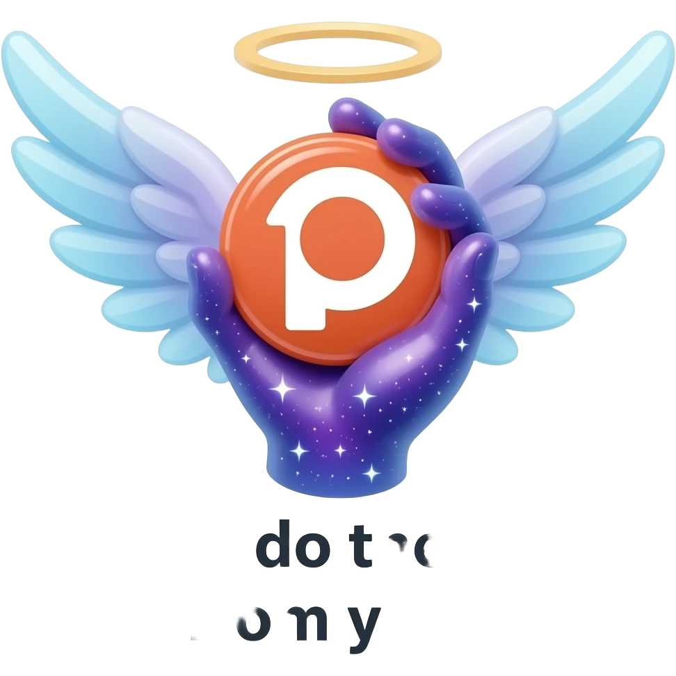 An ethereal angel hand made of starlight holding a crystalline Patreon logo. Text below: 'What do they get from you?'. Glowing nebula colors, isolated on white, bold 3D icon emoji