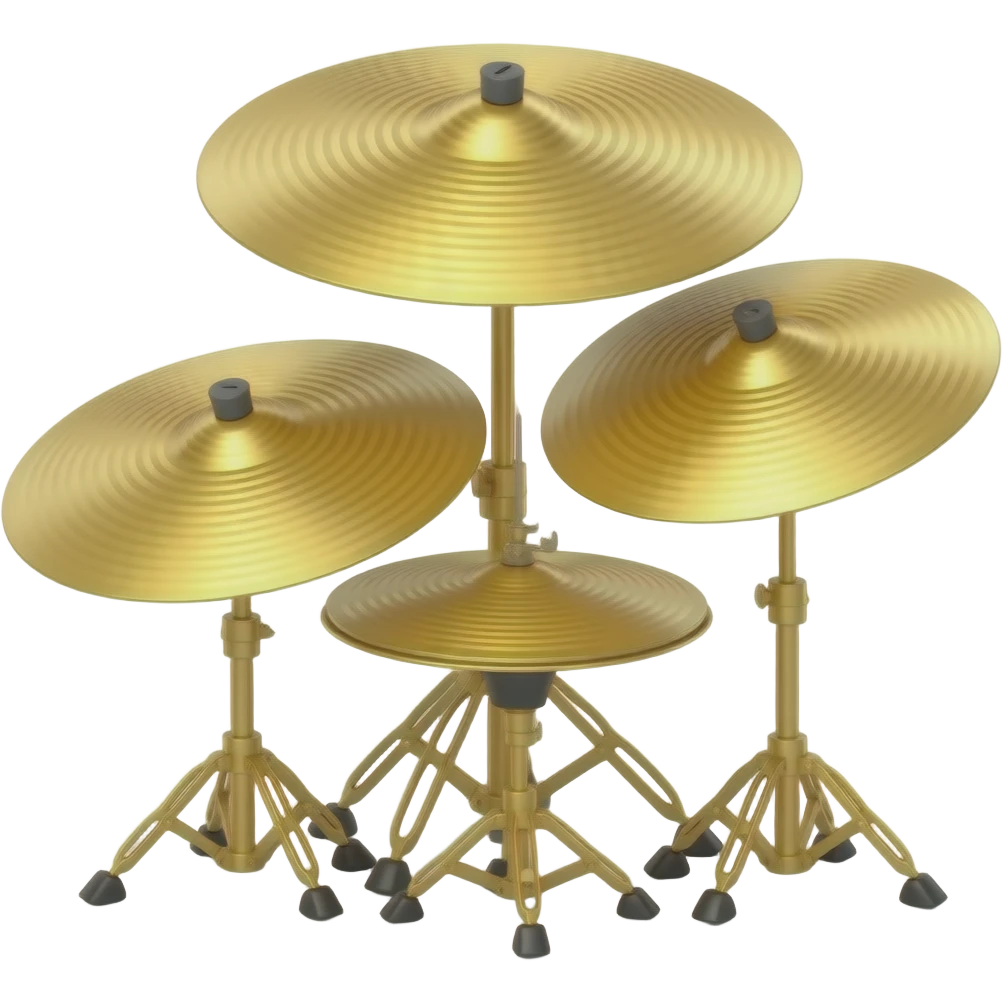 Four Cymbals with stands emoji