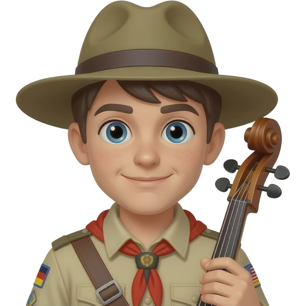 deutscher boyscout mit hut und  bass emoji