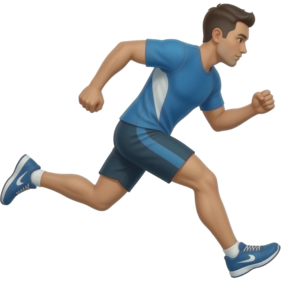 A 2D black runner RUNNING emoji