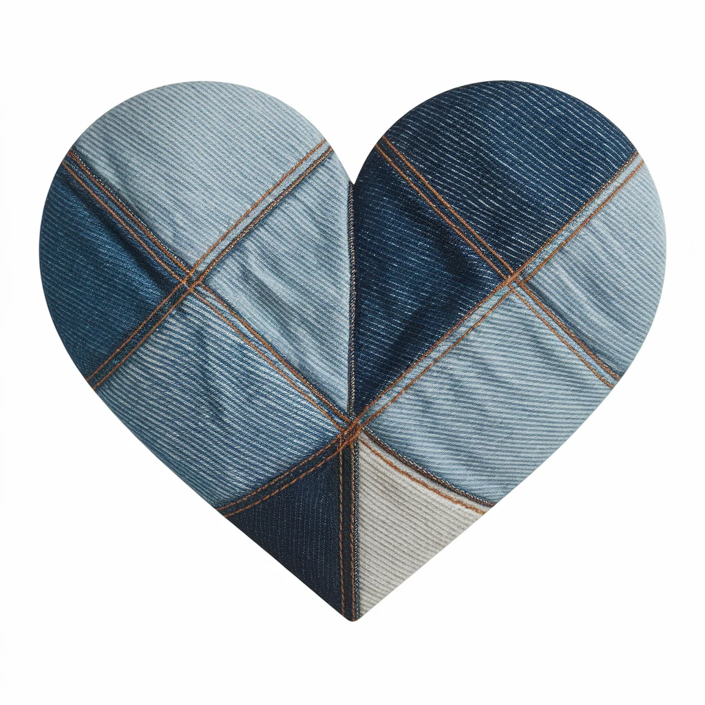 heart with a denim pattern emoji