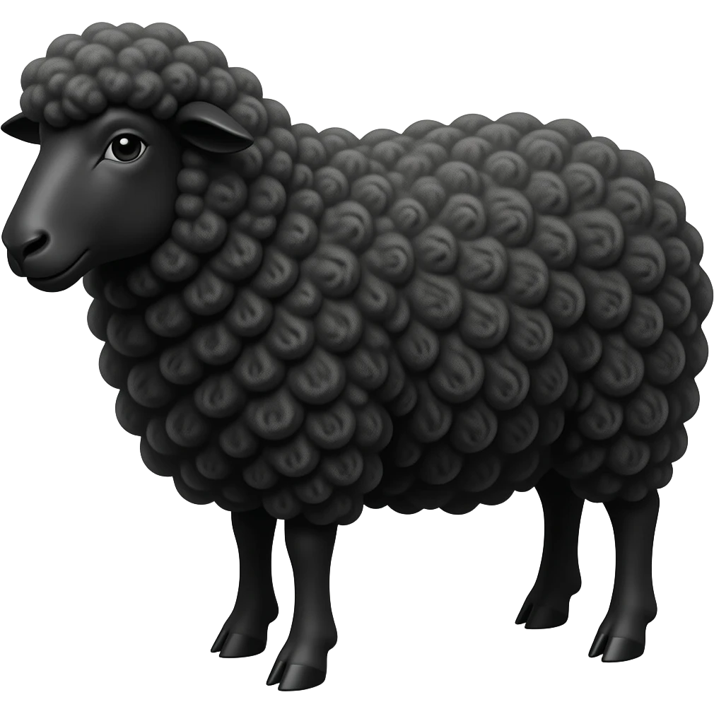 A cool  black sheep emoji