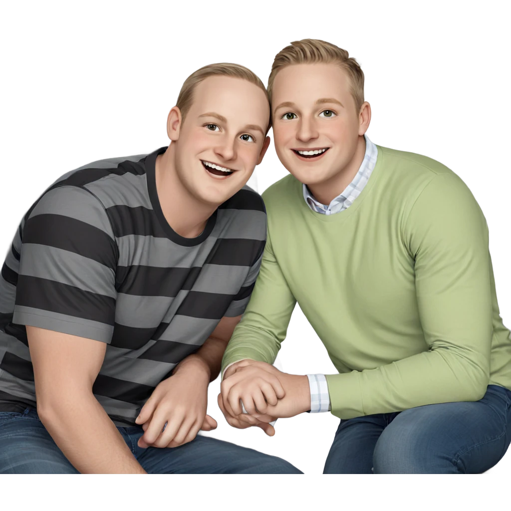 smiling boys in striped shirts emoji