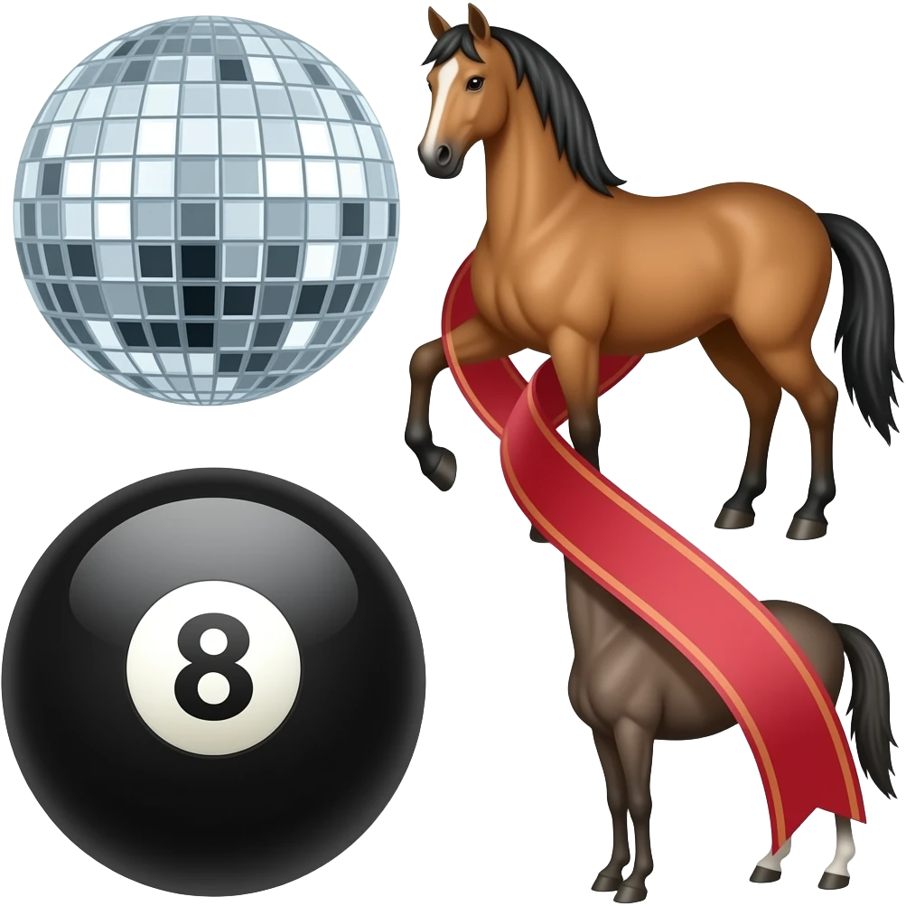 ✨️🪩🎱🎀🐴 emoji