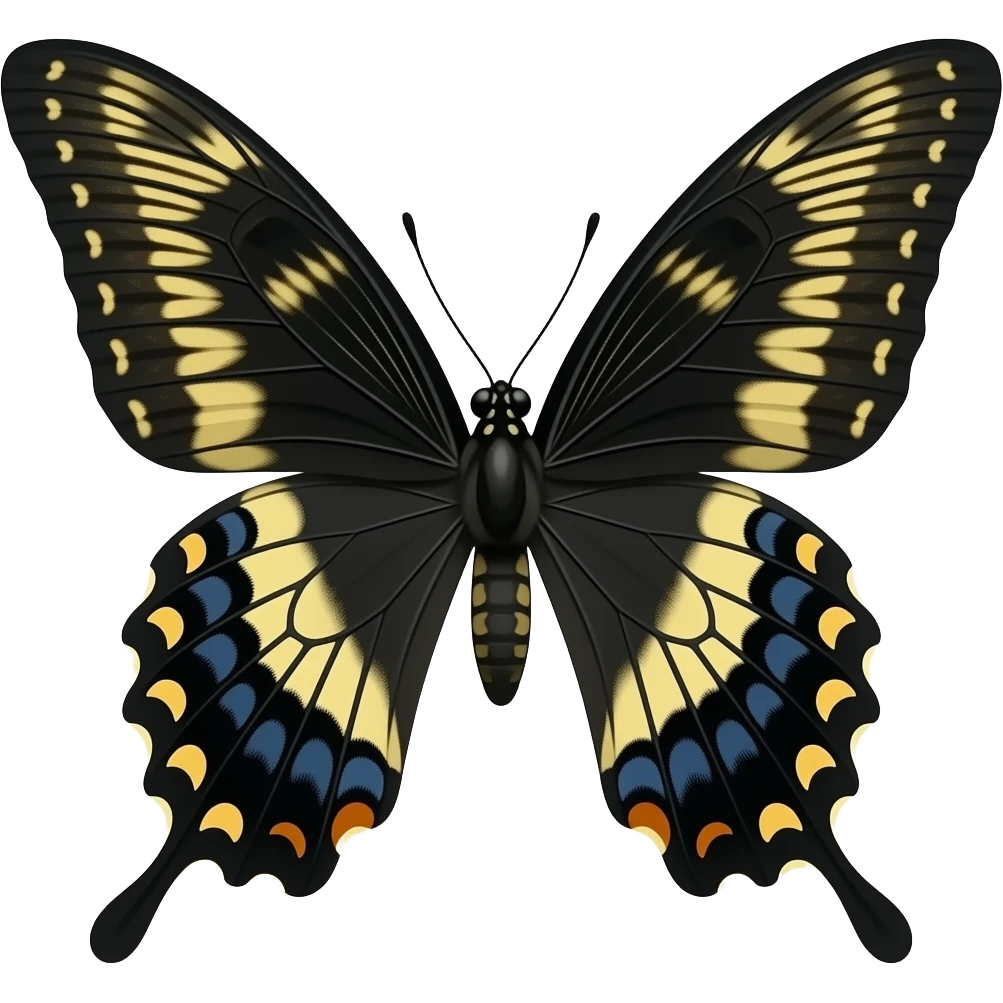black and gold butterfly moth emoji