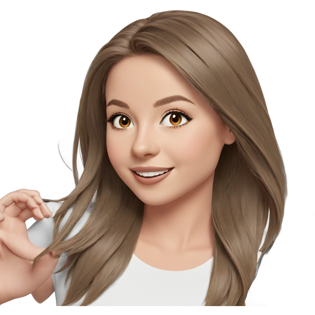 smiling girl with brown hair emoji