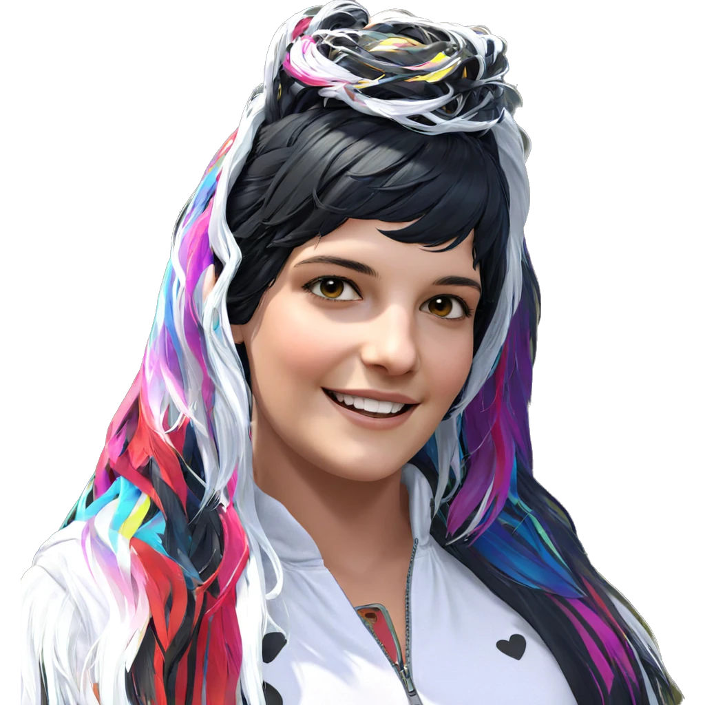 smiling girl with black hair emoji