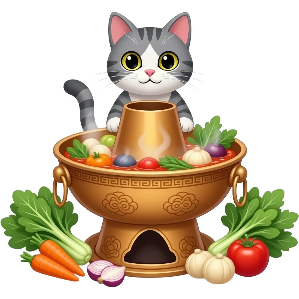 chinese hot pot grey cat emoji