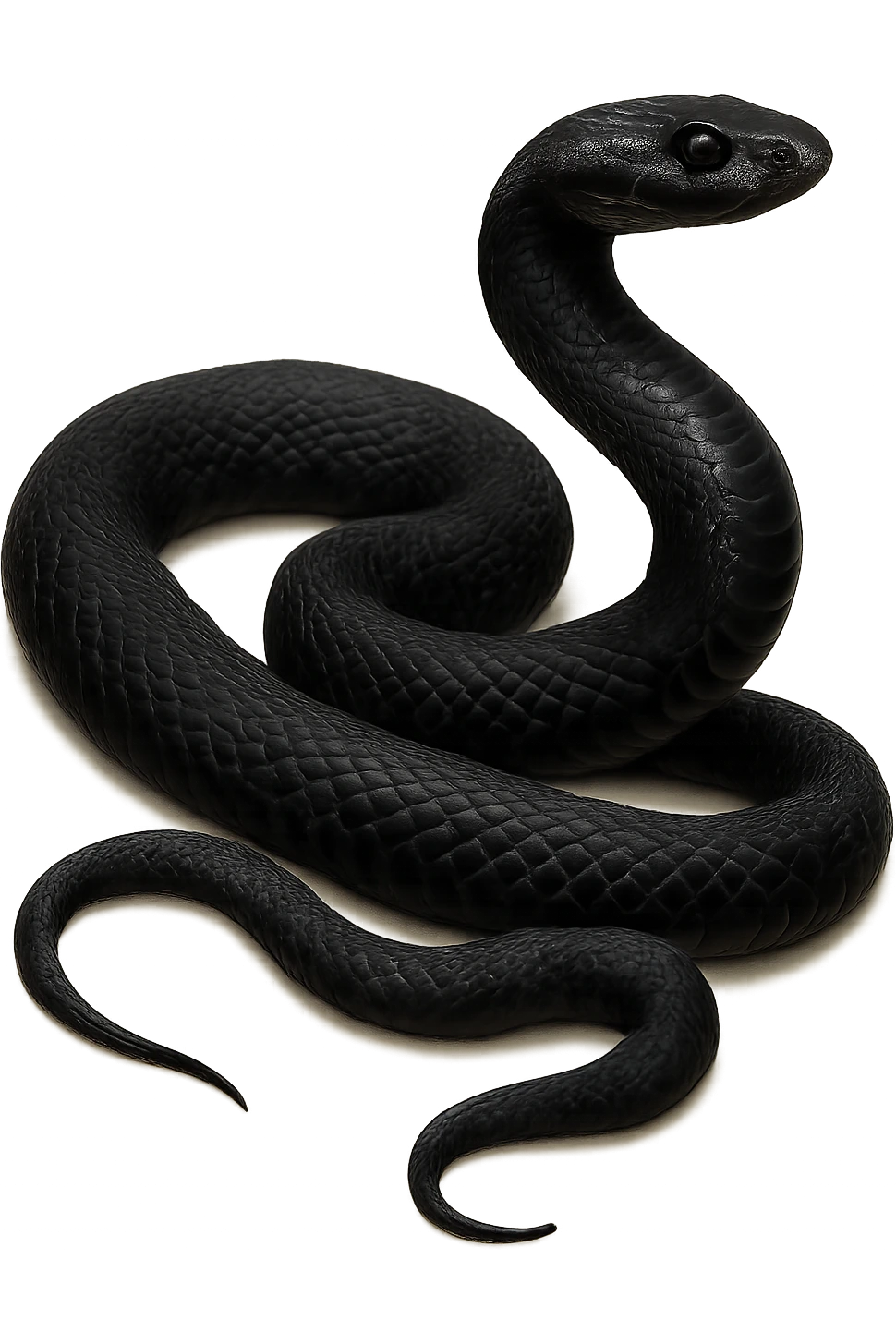 realistic goth black snake, highly detailed, no background emoji