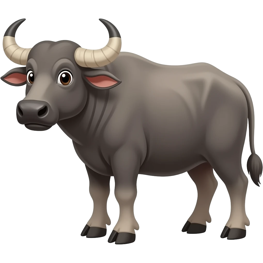 Cartoon 2d water buffalo emoji