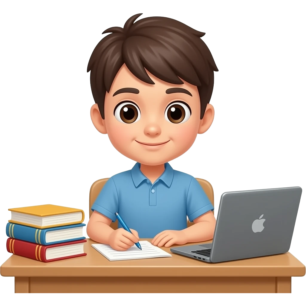 student doing homework emoji