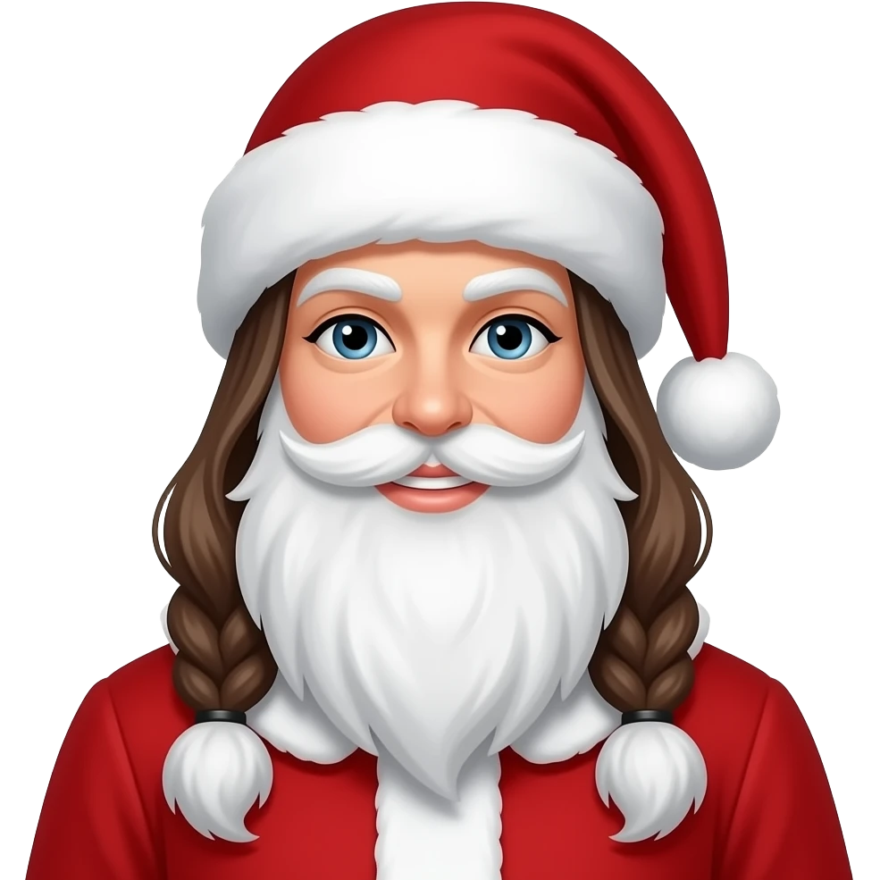 De uma senhora de rua vestida de pai natal emoji