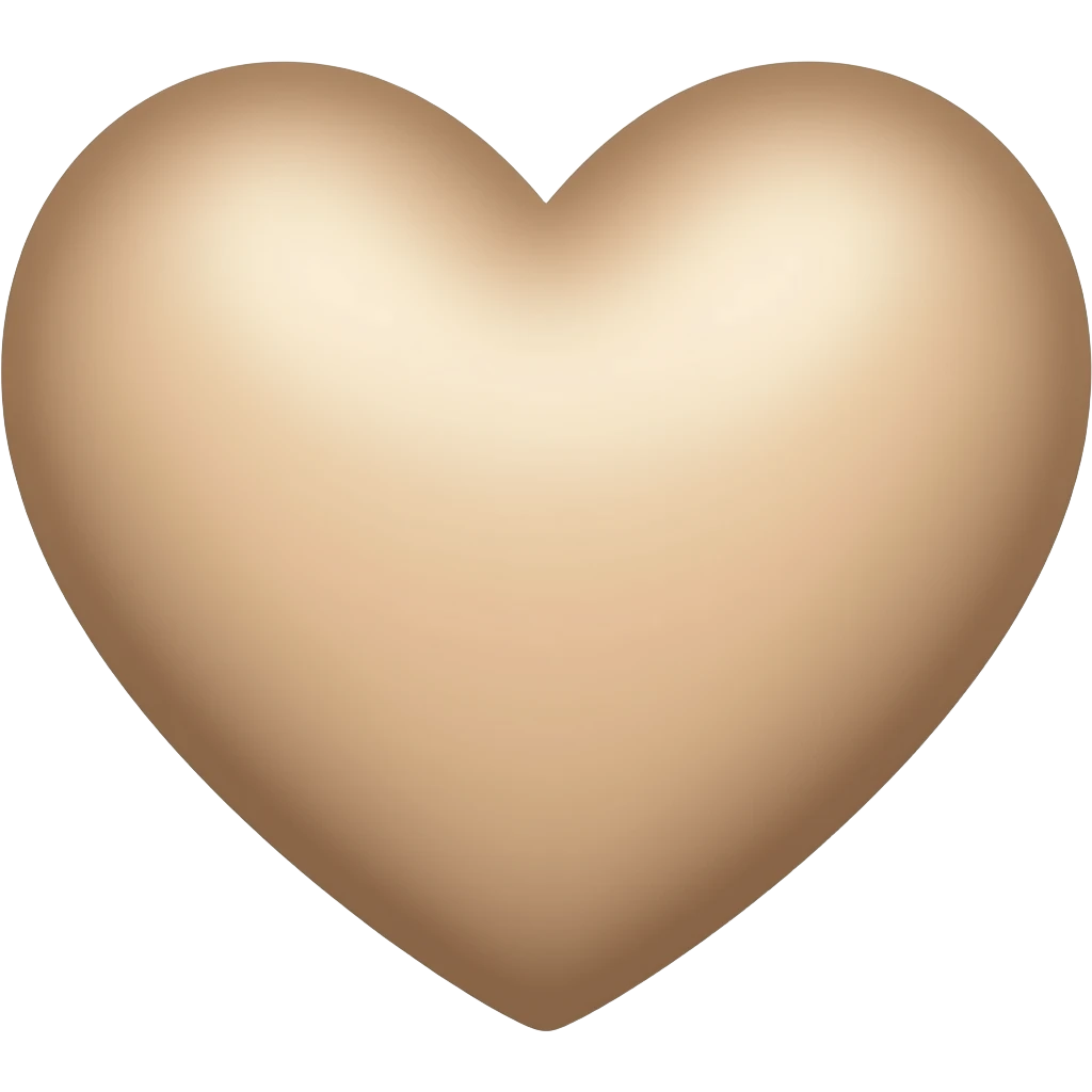 Beige brown aesthetic hearr emoji