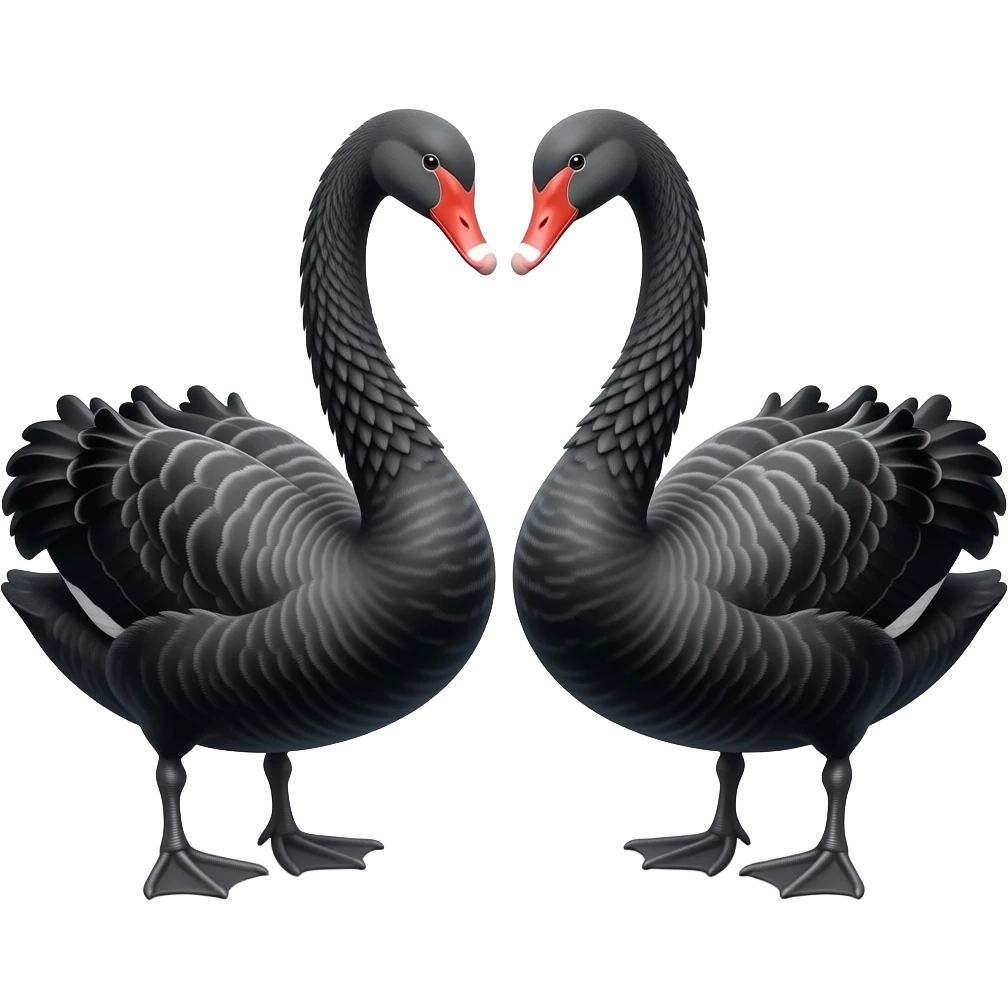 Two black swan emoji