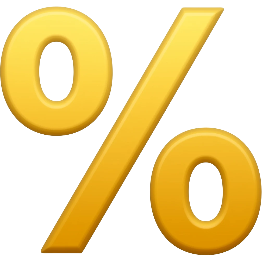 percent symbol, yellow emoji
