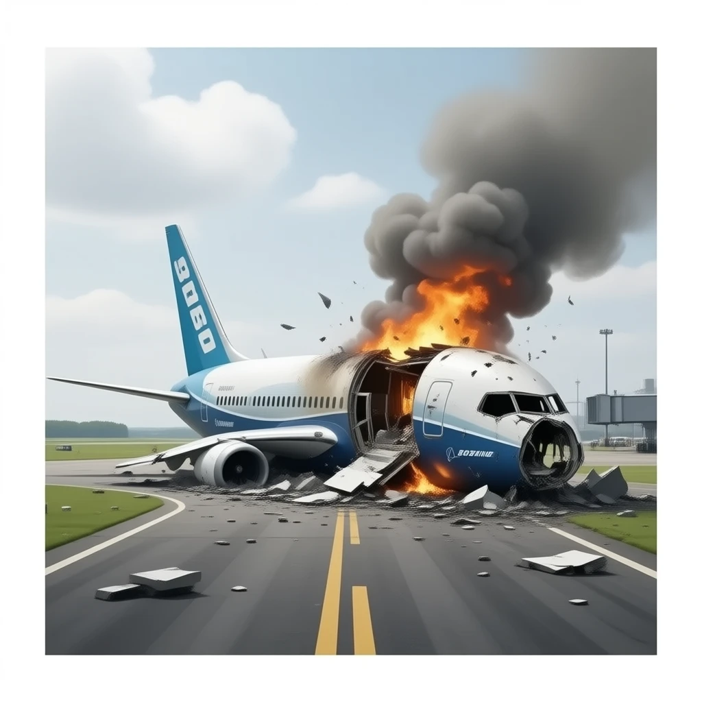 A Boeing 787 It was destroyed at the airport. Reailstic emoji
