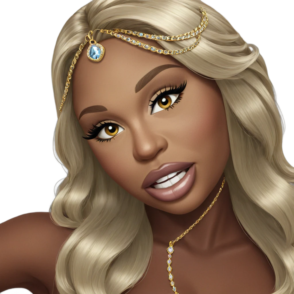 blonde beauty portrait with jewelry emoji
