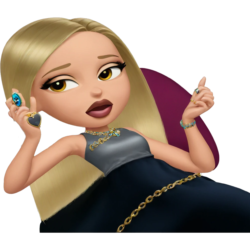 blonde girl with jewelry emoji
