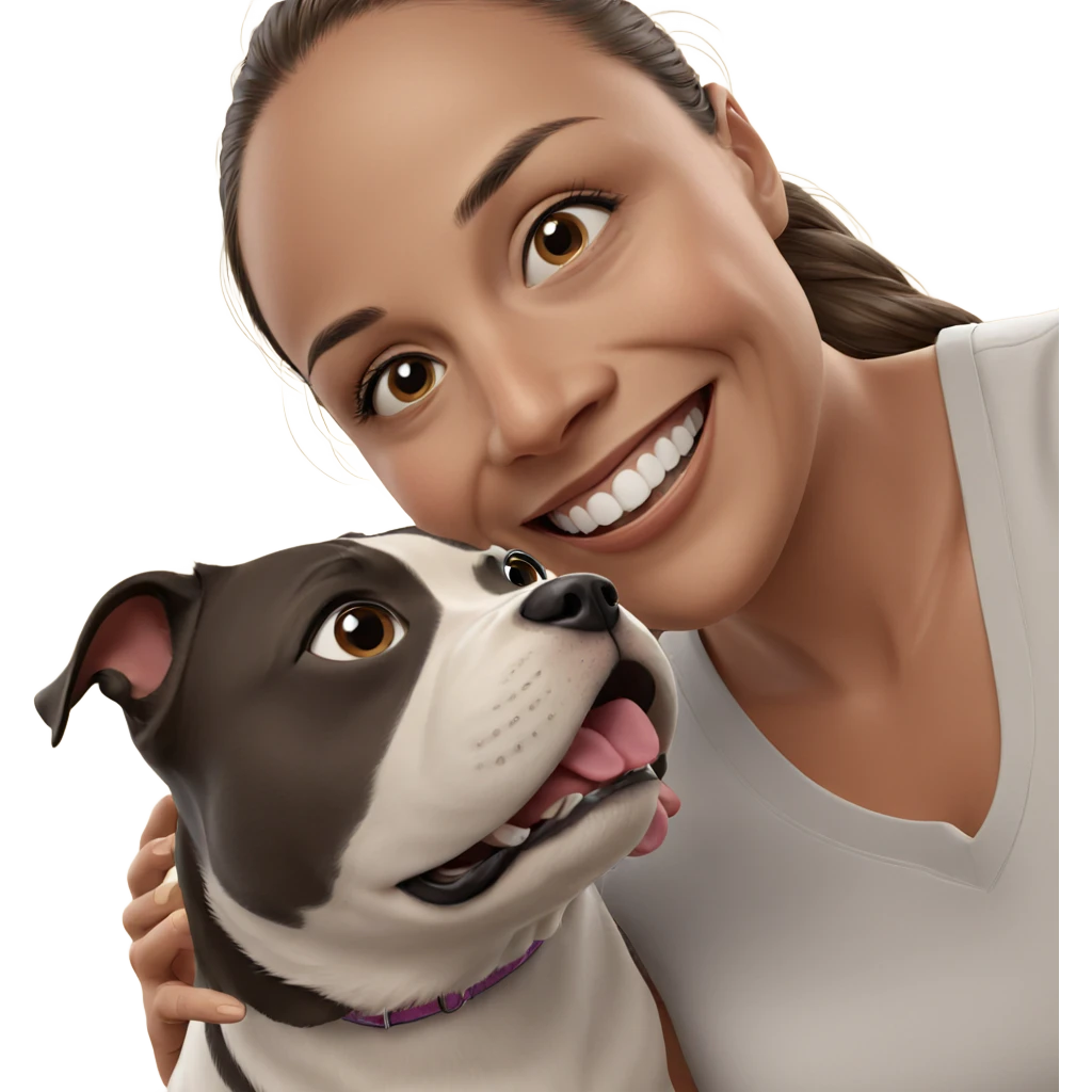 girl smiling with dog emoji