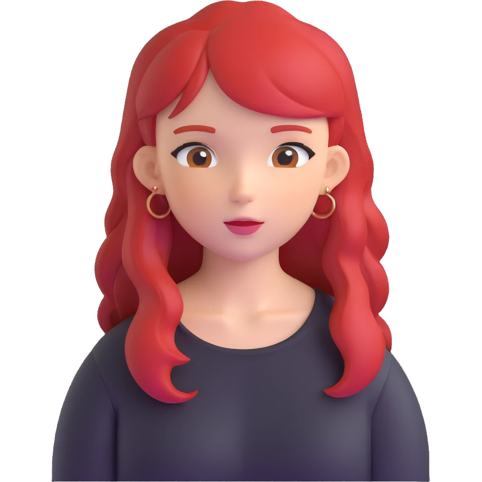 Y2K girl with red hair emoji