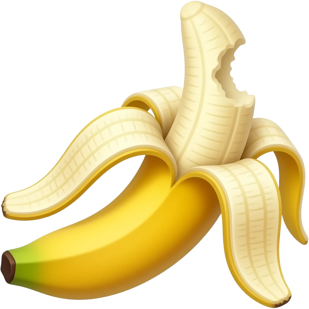 sealed banana with peel on and bite out of the peel emoji