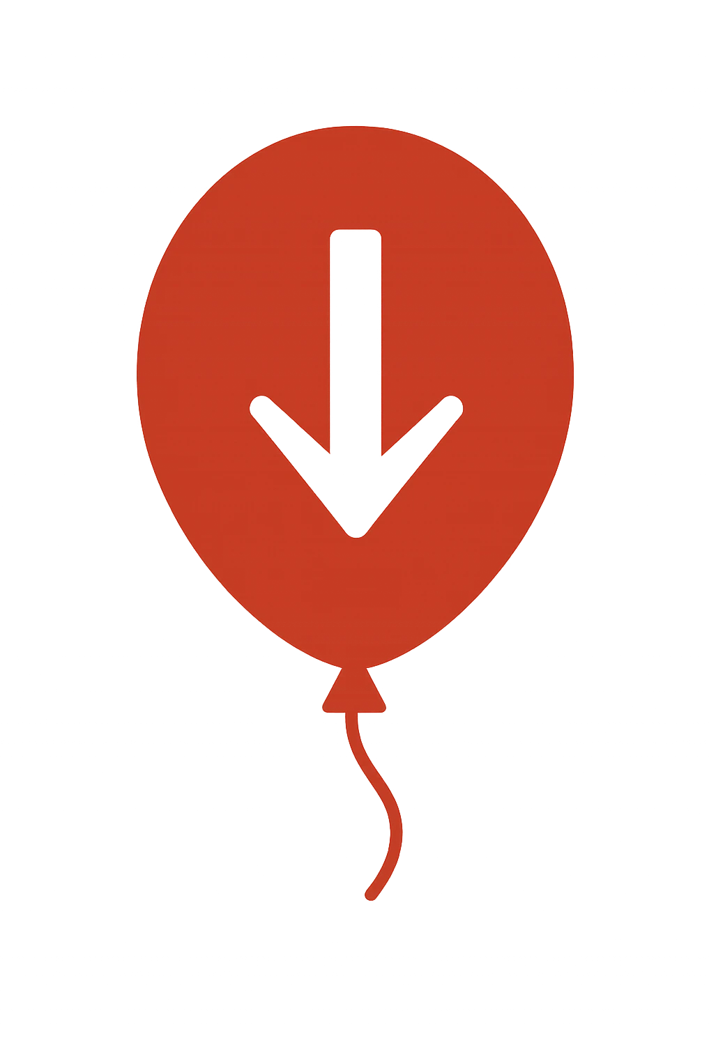 palloncino rosso con freccia in giù  emoji