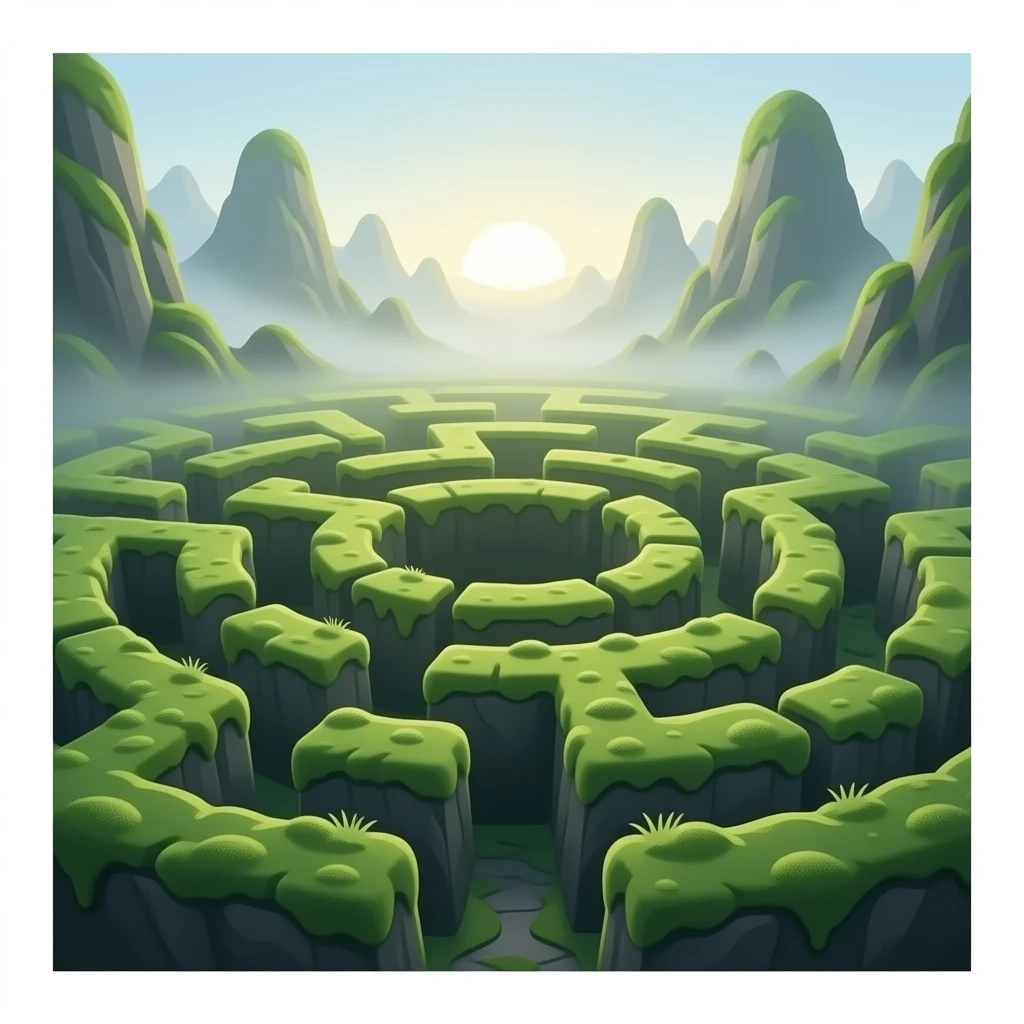 A maze of Moss cramped caves emoji
