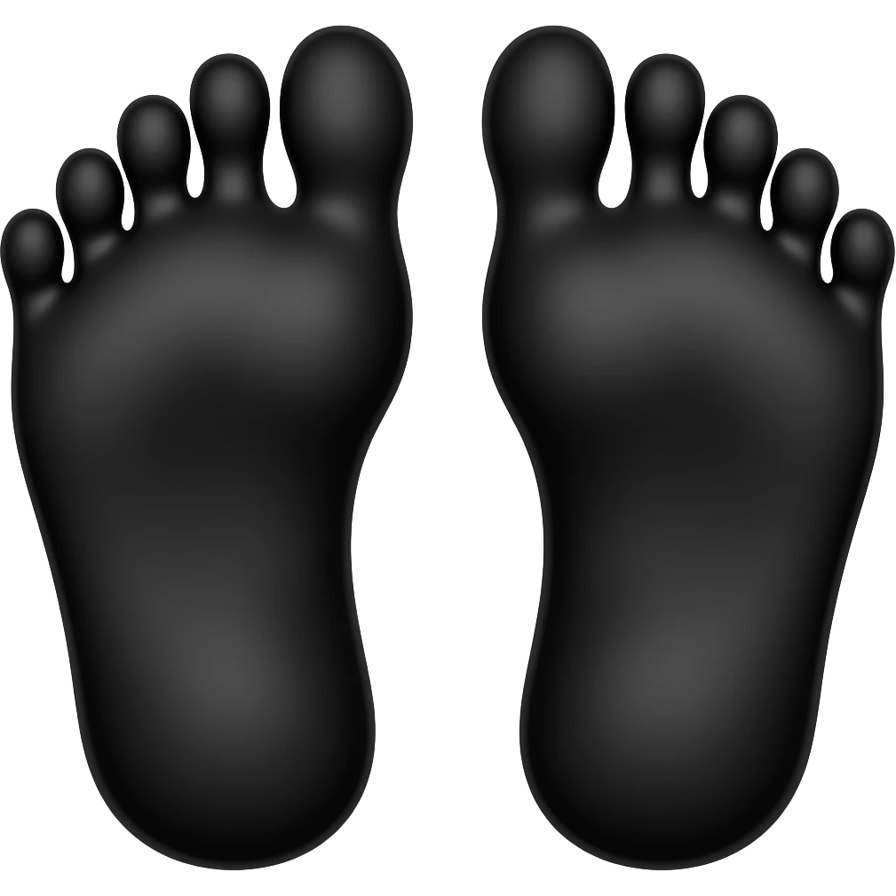 Pitch black feet emoji
