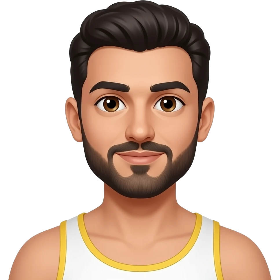 Arab man in yellow bikini wearing white knee high gym socksyellow stripe emoji