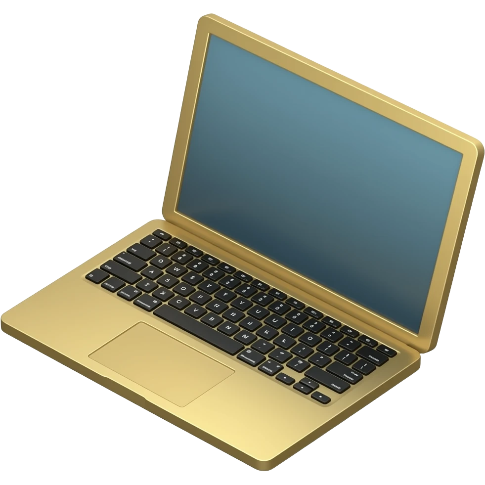 laptop dorada 3d emoji