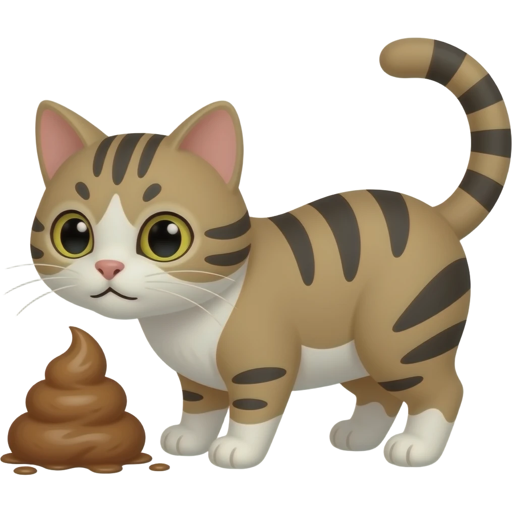 A cat pooping emoji